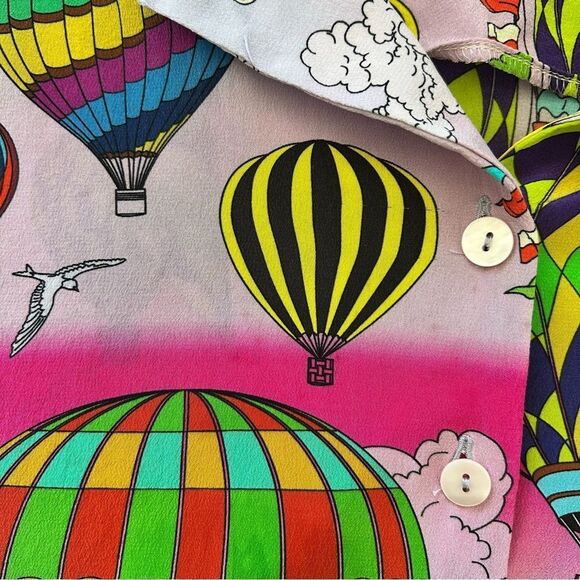Peech Silk Colourful Hot Air Balloon Short sleeve Shirt - Picture 13 of 14